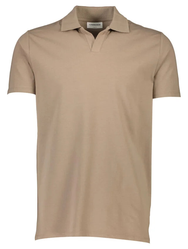 Men's Stone Simple Open Neck Polo Shirt
