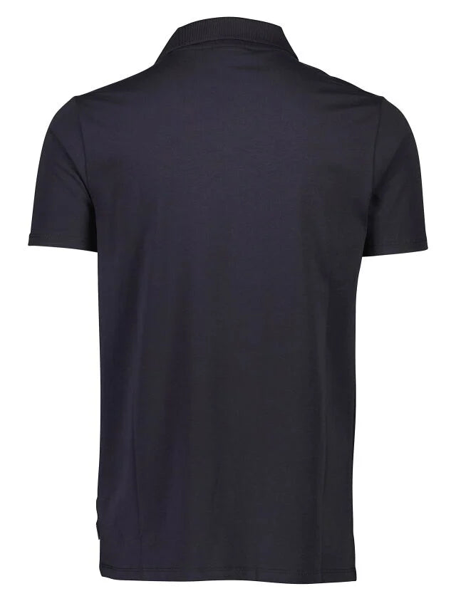 Men's Black Simple Open Neck Polo Shirt