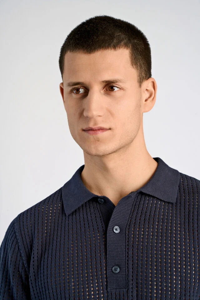 Men's Midnight Mesh Knit Polo Shirt