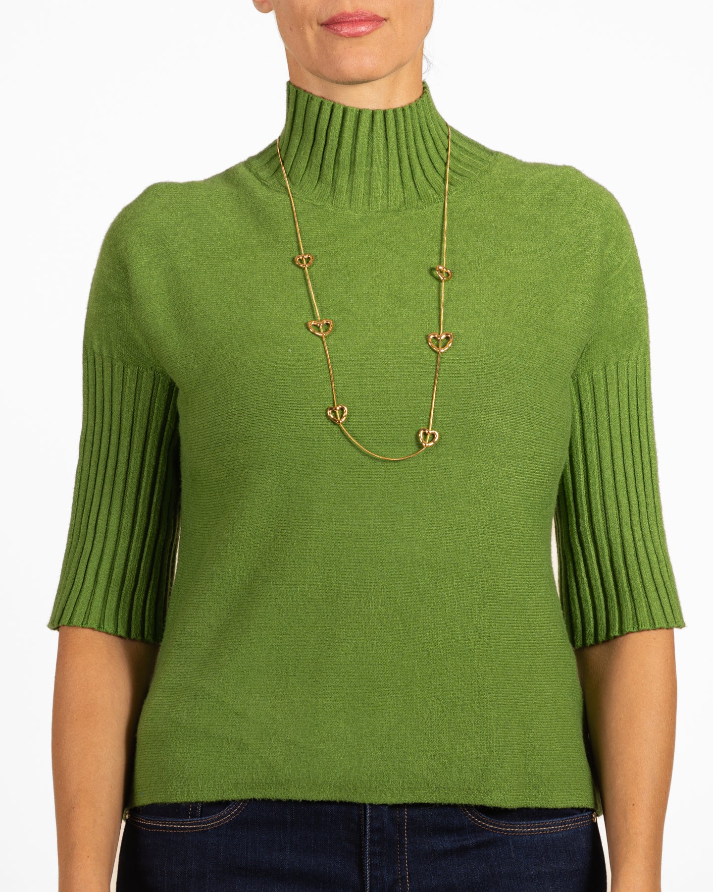 Collier à maillons cœur doré 