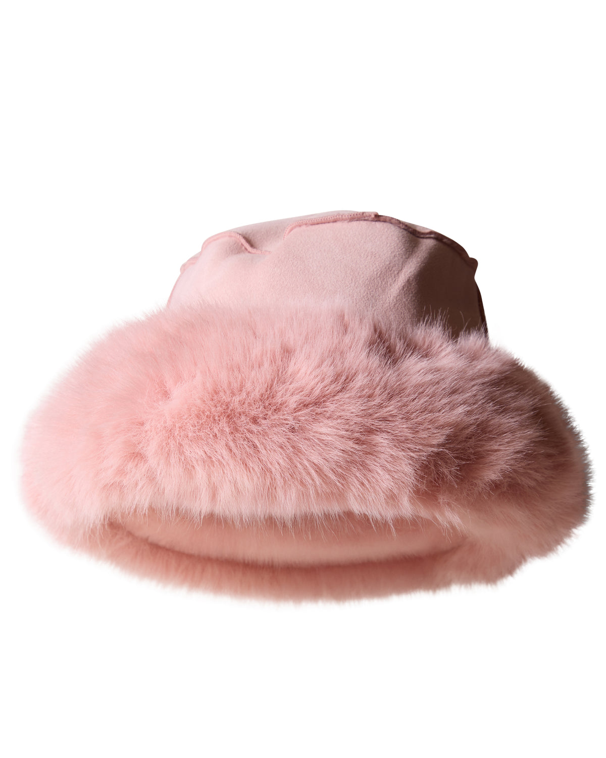 Rose Seude and Fluffy Fur Trim