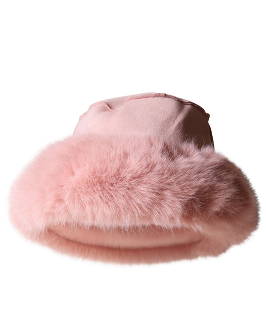 Rose Seude and Fluffy Fur Trim