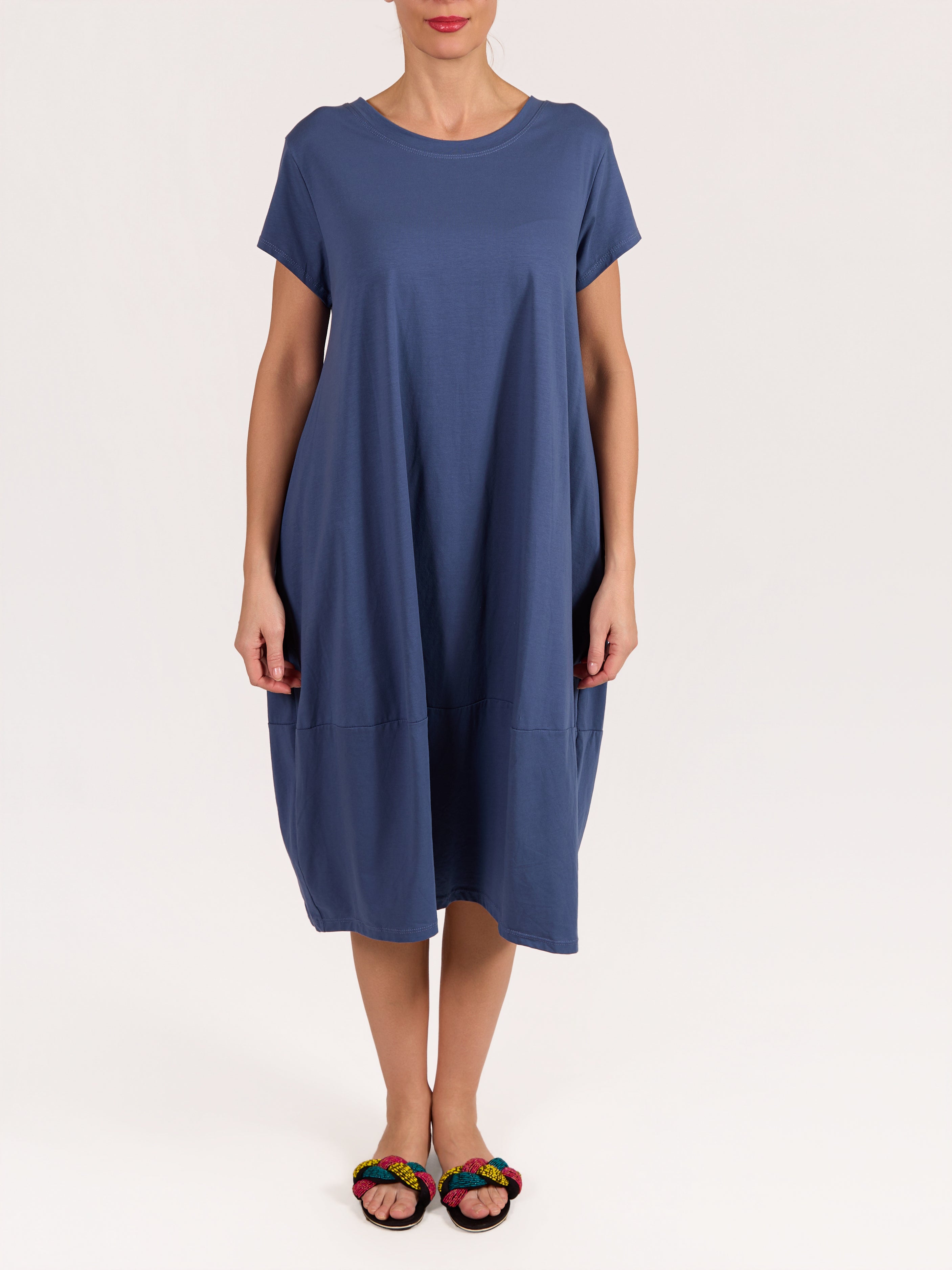 Denim Blue Barrel Fit Pocket T-Shirt Dress