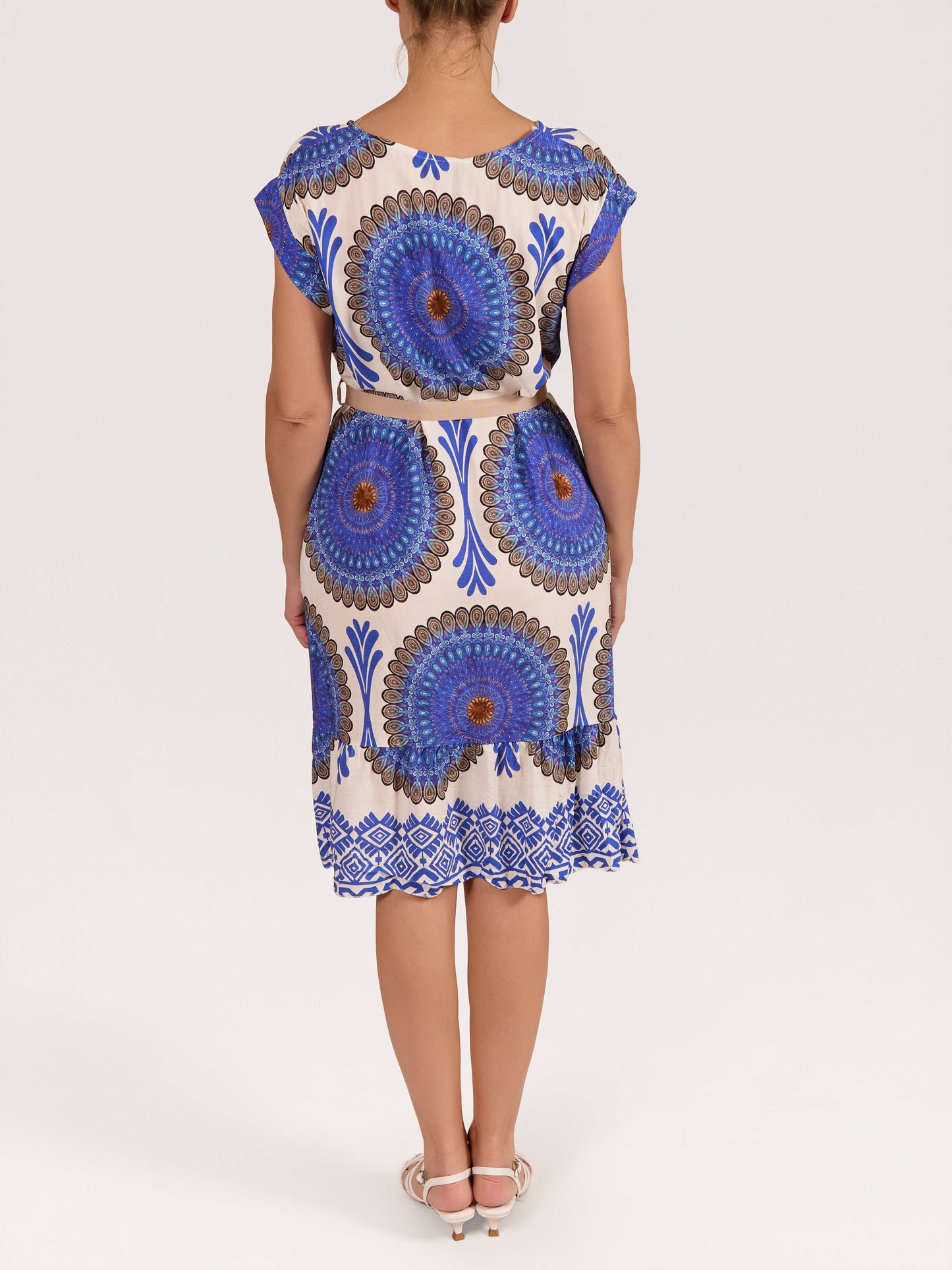 Peacock Ribbon Belted Mandella Dress