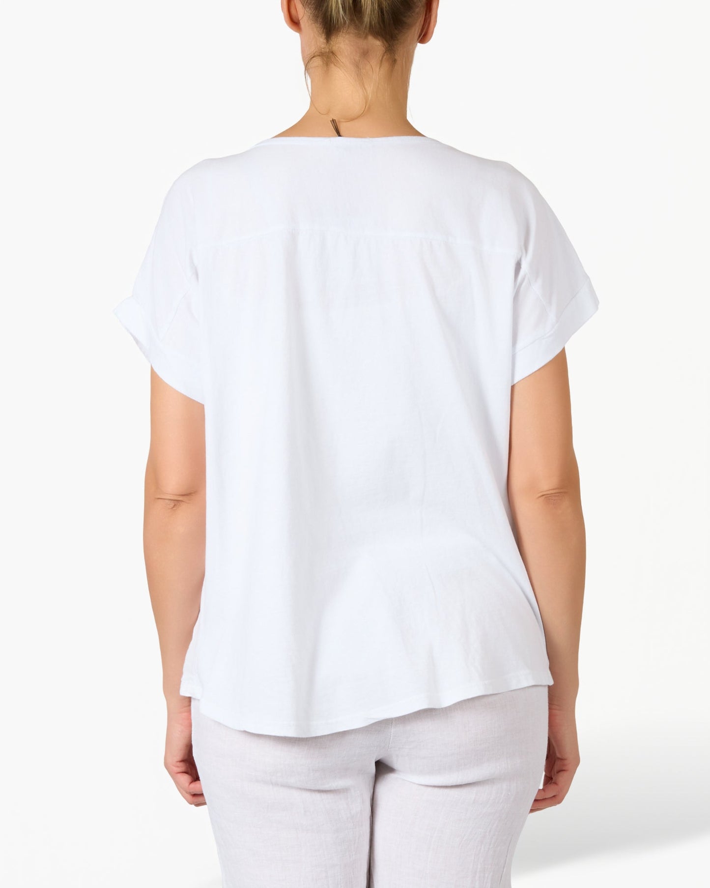 White Abstract Silver Foil T-Shirt