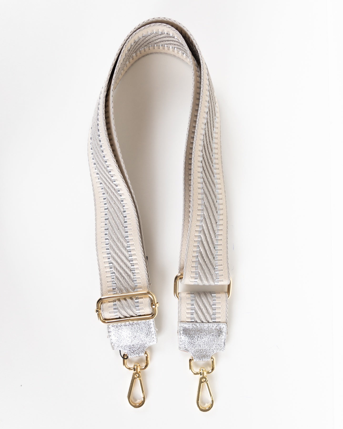 Adjustable Shoulder Bag Strap with Grey Chevron Design