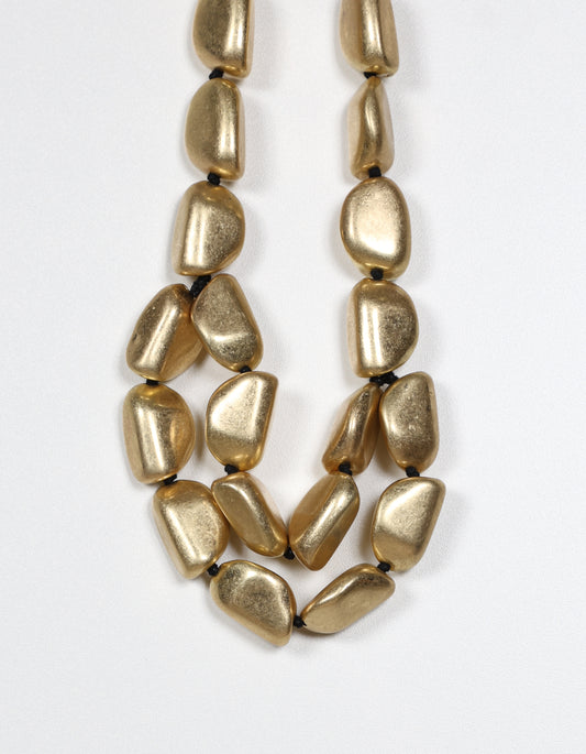 Gold Chain Necklace with Stone-Inspired Pendants