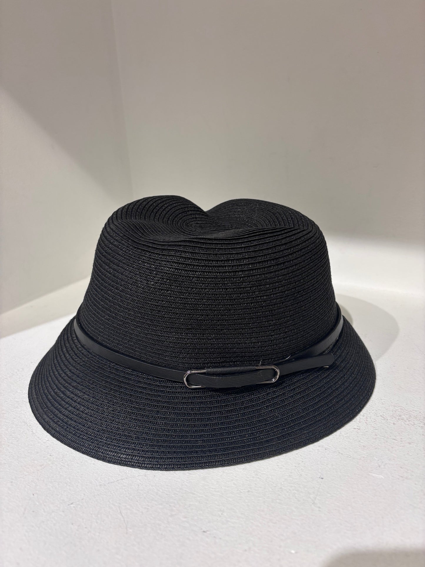 Black Paper Bucket Hat with Band