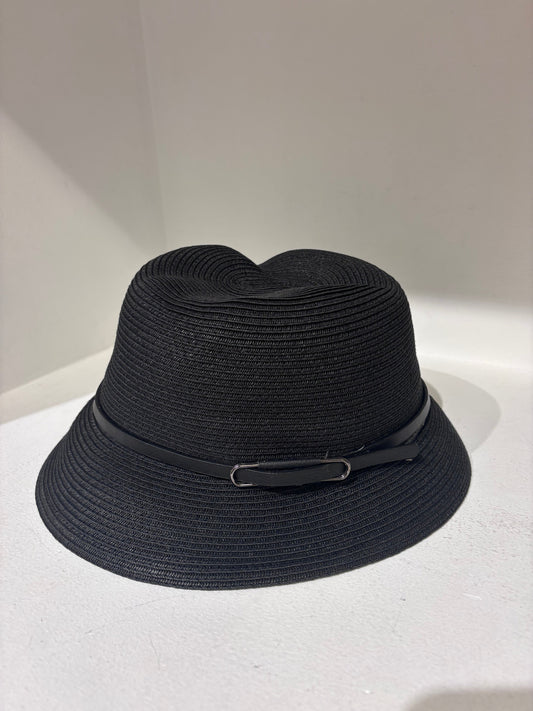 Black Paper Bucket Hat with Band