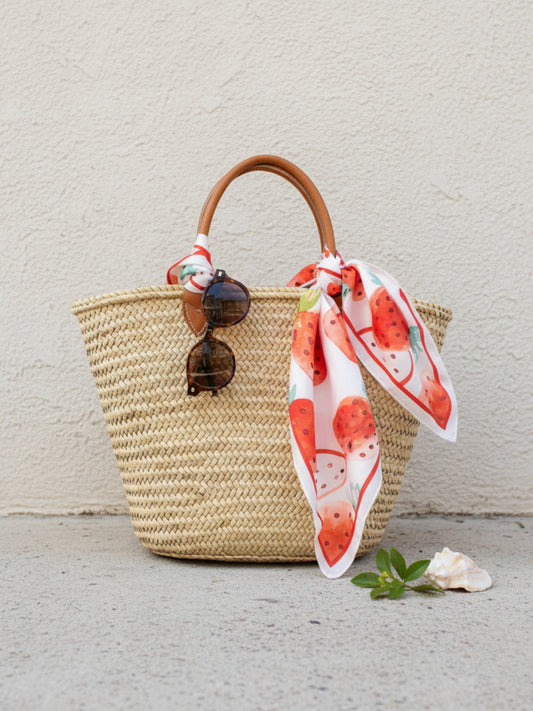 Bold Red Strawberry Decorative Scarf