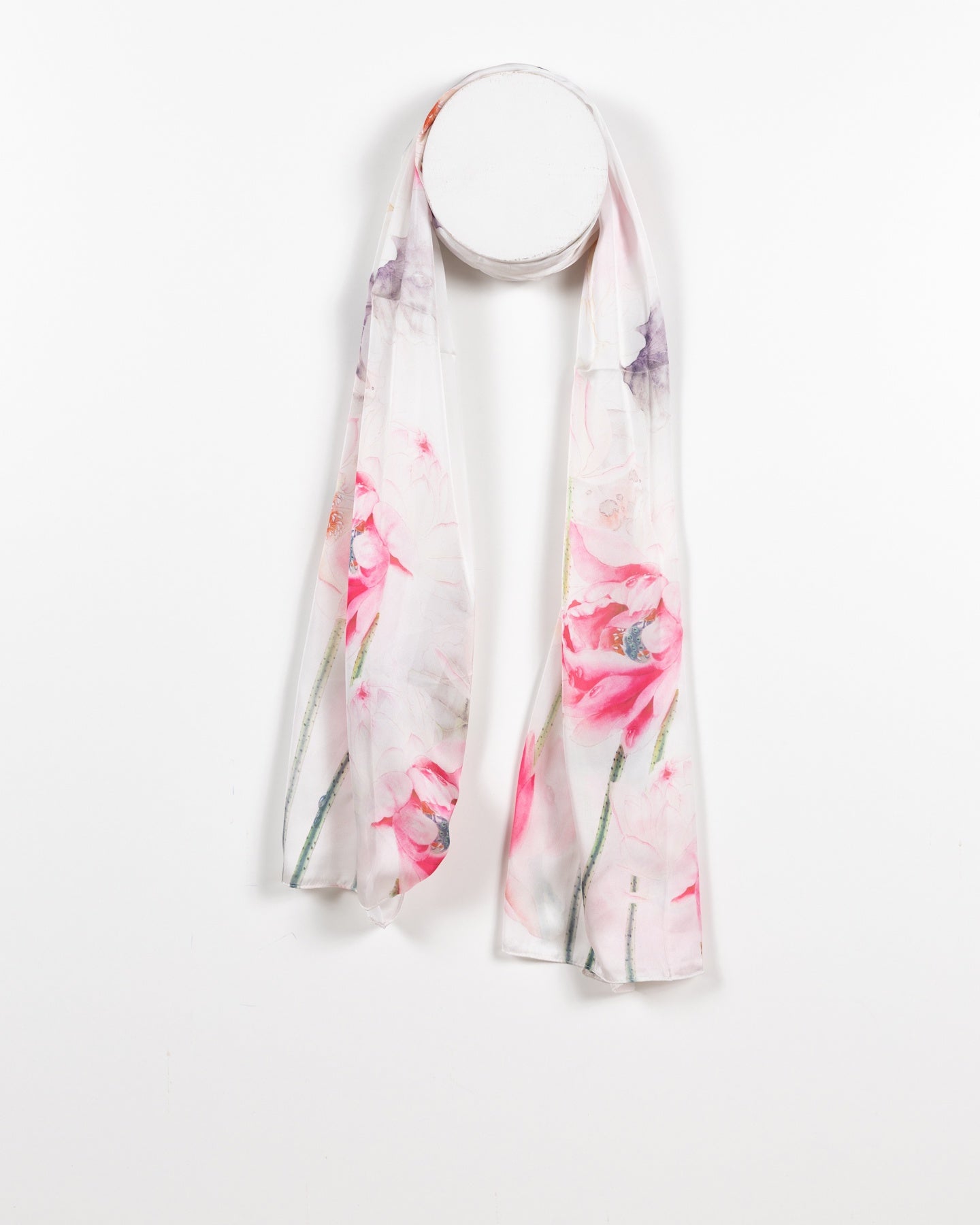Watercolor Bloom Semi-Sheer Scarf