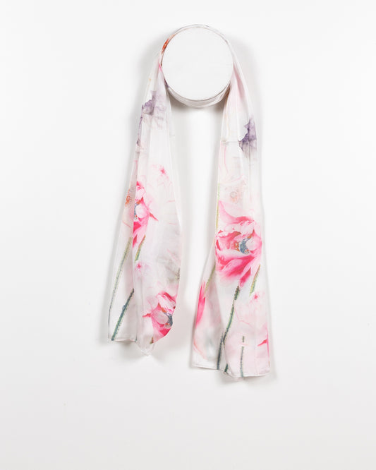 Watercolor Bloom Semi-Sheer Scarf