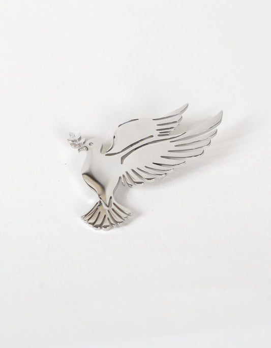 Graceful Dove Brooch in Silver