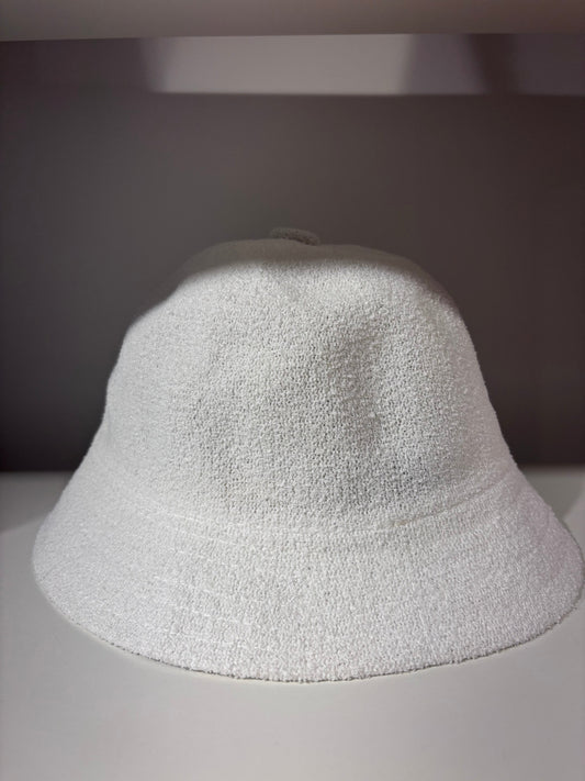 Beige Soft Terry Cloth Bucket Hat