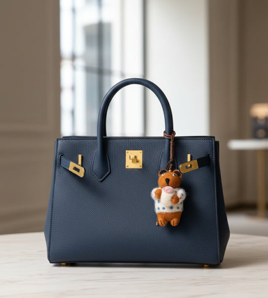 Bear with Treat Wool Buddy Bag Charm