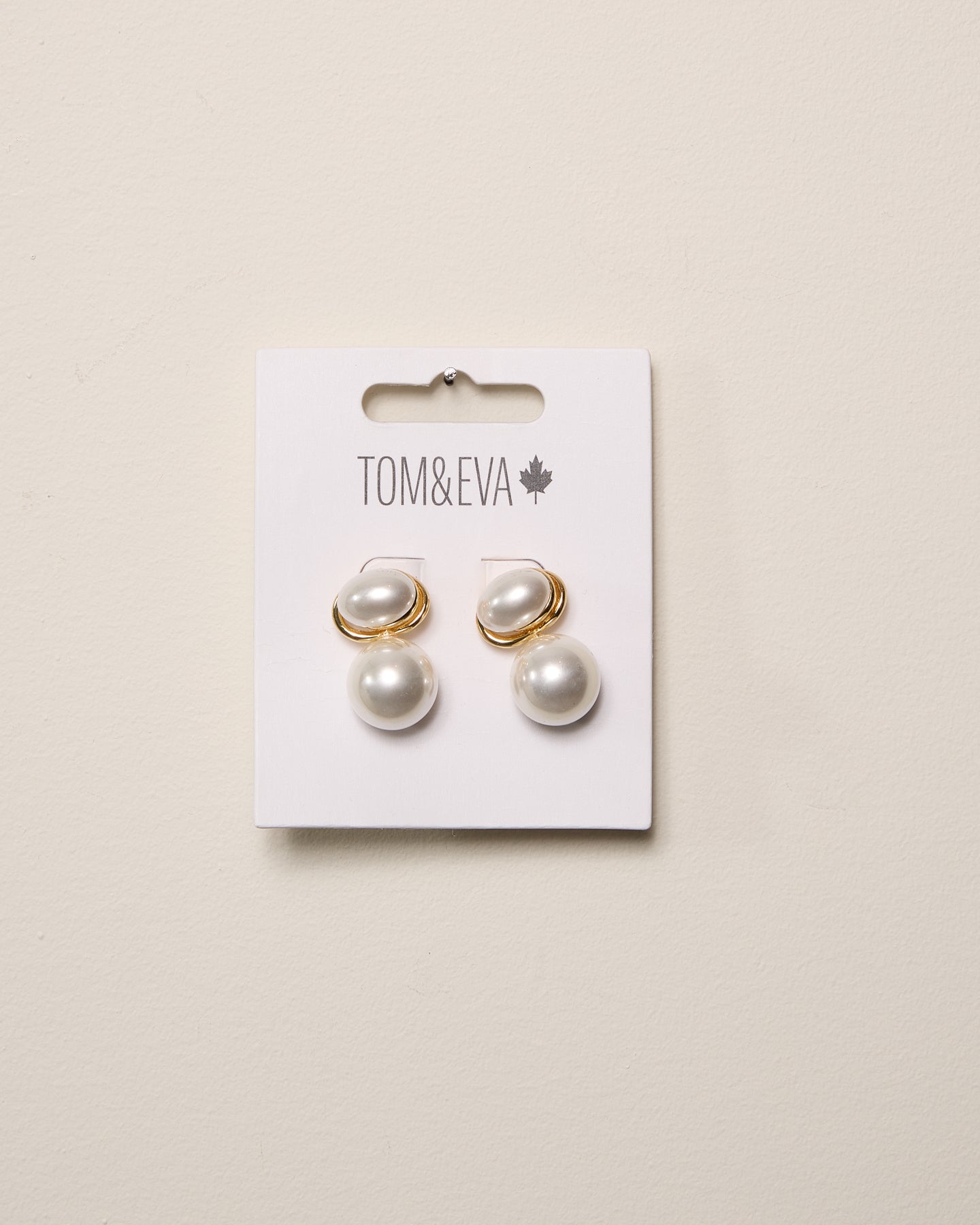 Boucles d’oreilles deux perles superposées dorées