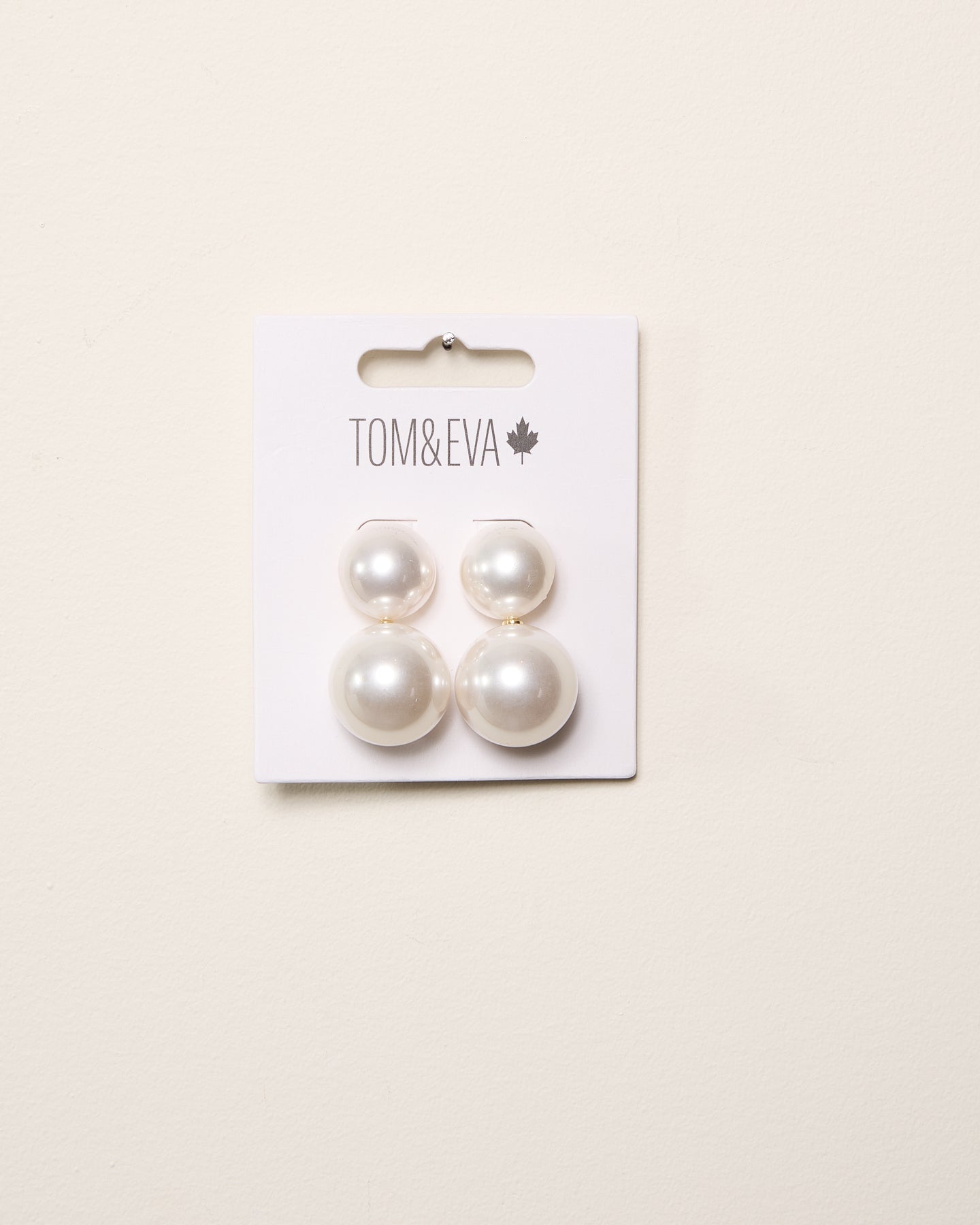 Silver Small and Large Stacked Pearly Earring
