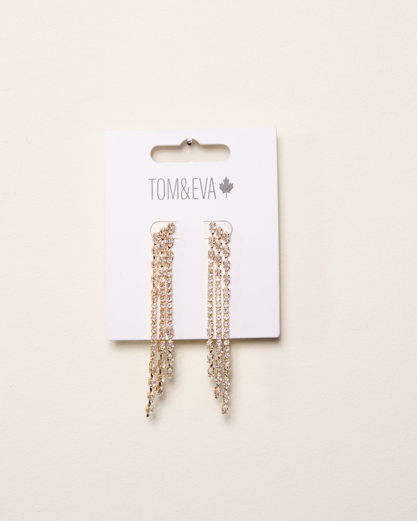 Gold Rainfall Chandelier Rhinestone Earrings