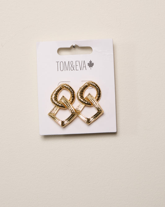 Gold Geometrics Chunky Links Earrings