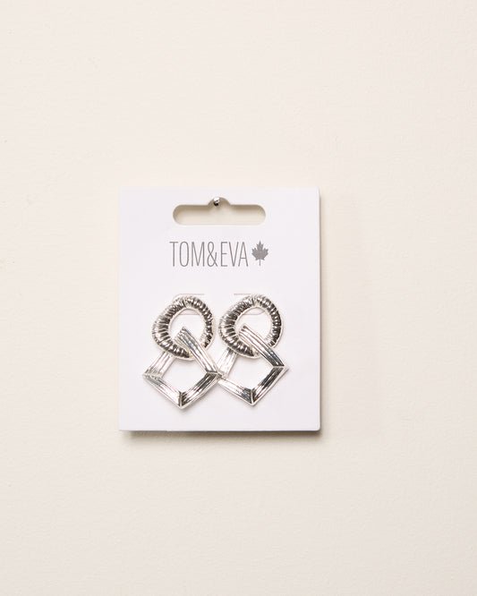 Silver Geometrics Chunky Links Earrings