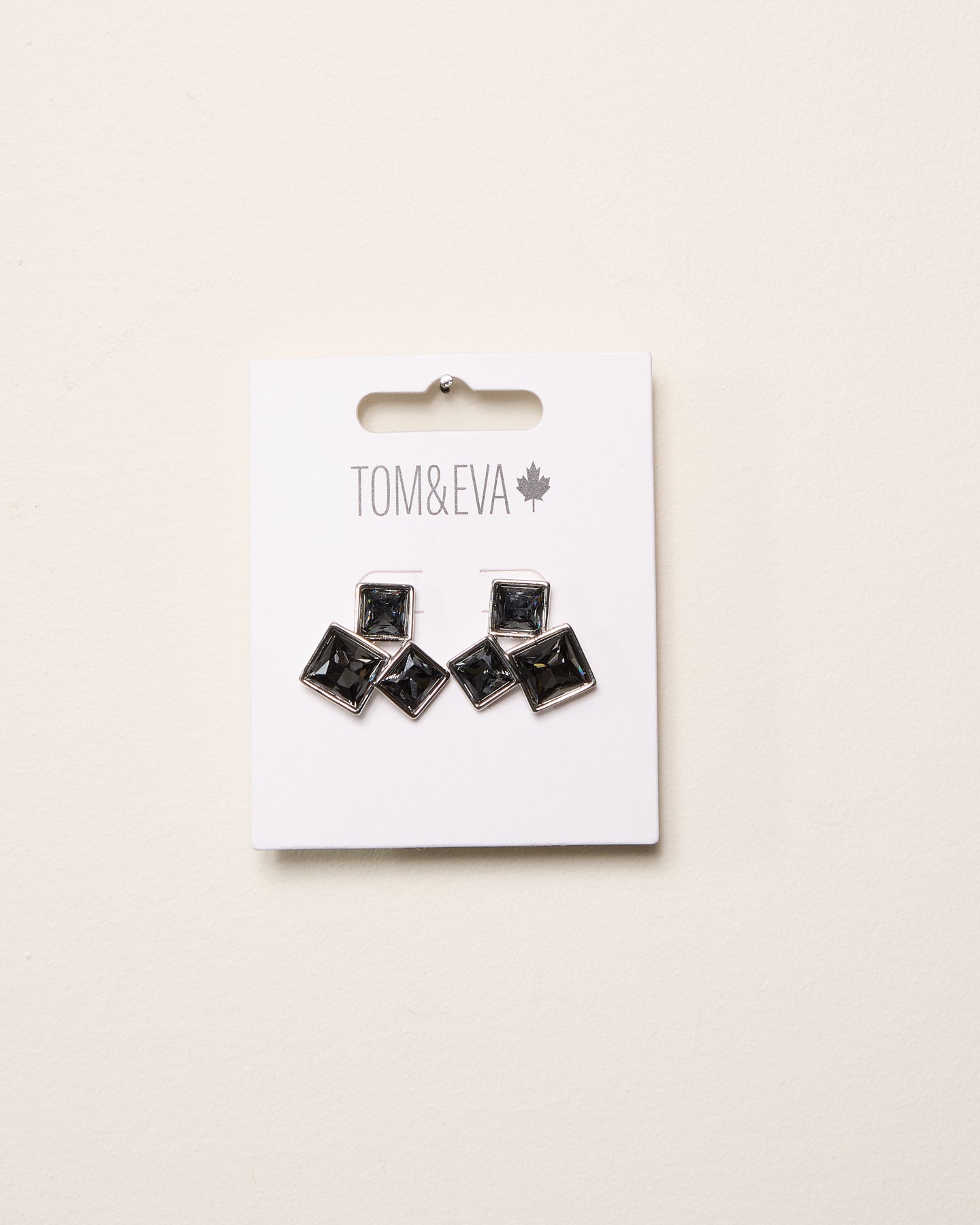 Black Square Geometric Cluster Earring