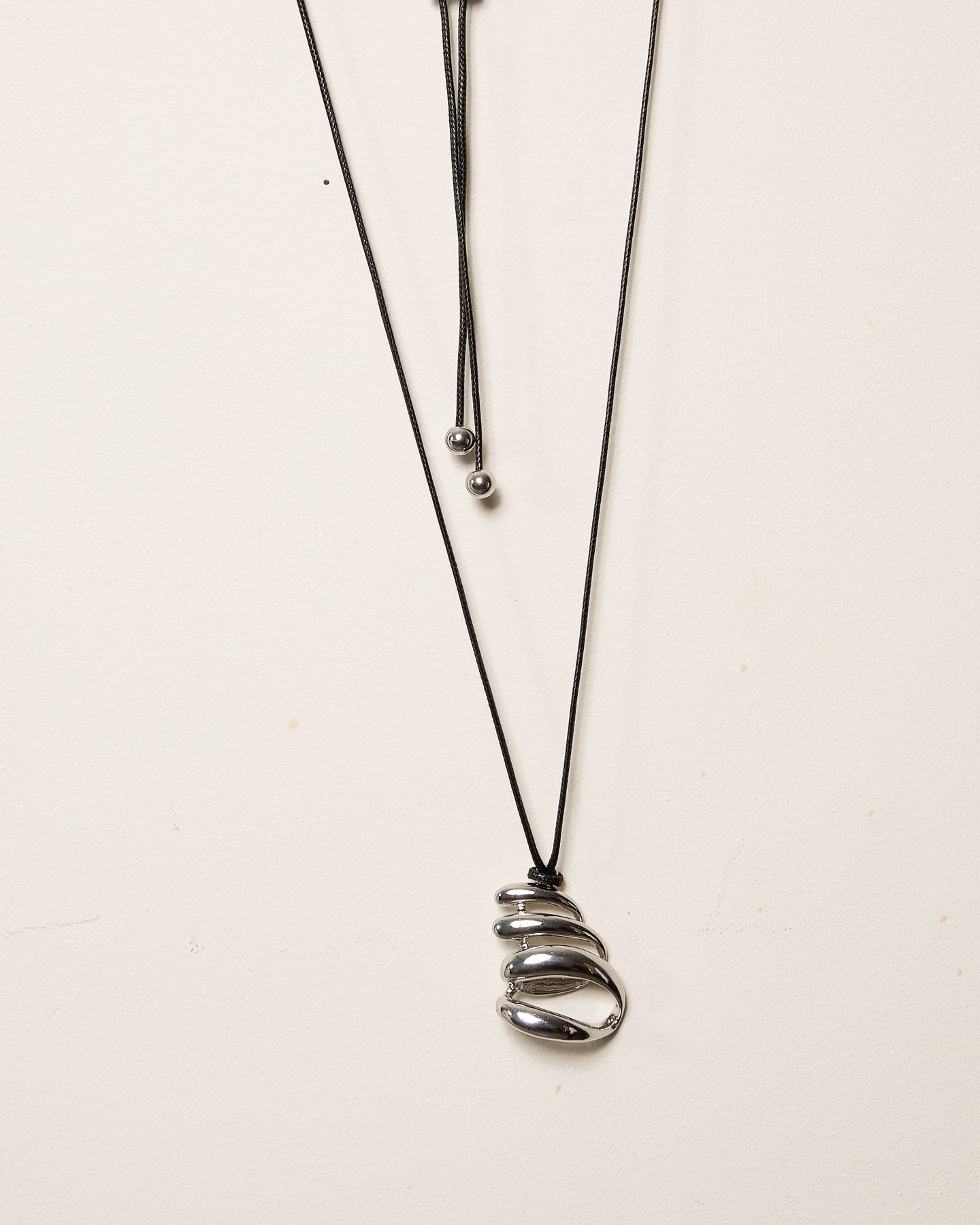 Silver Abstract Metal Swirl Necklace