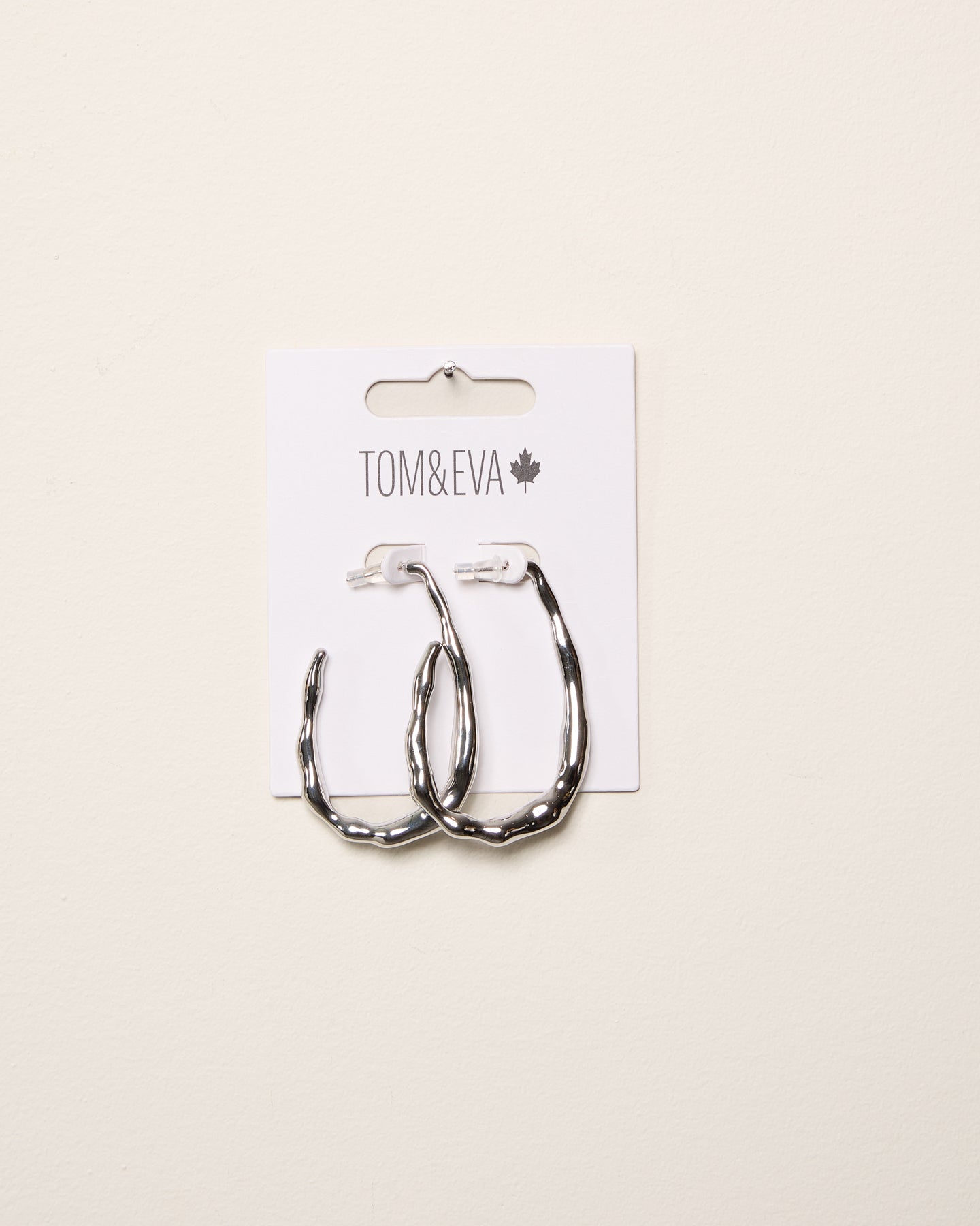 Silver Semi Hoop Natural Shape Earring