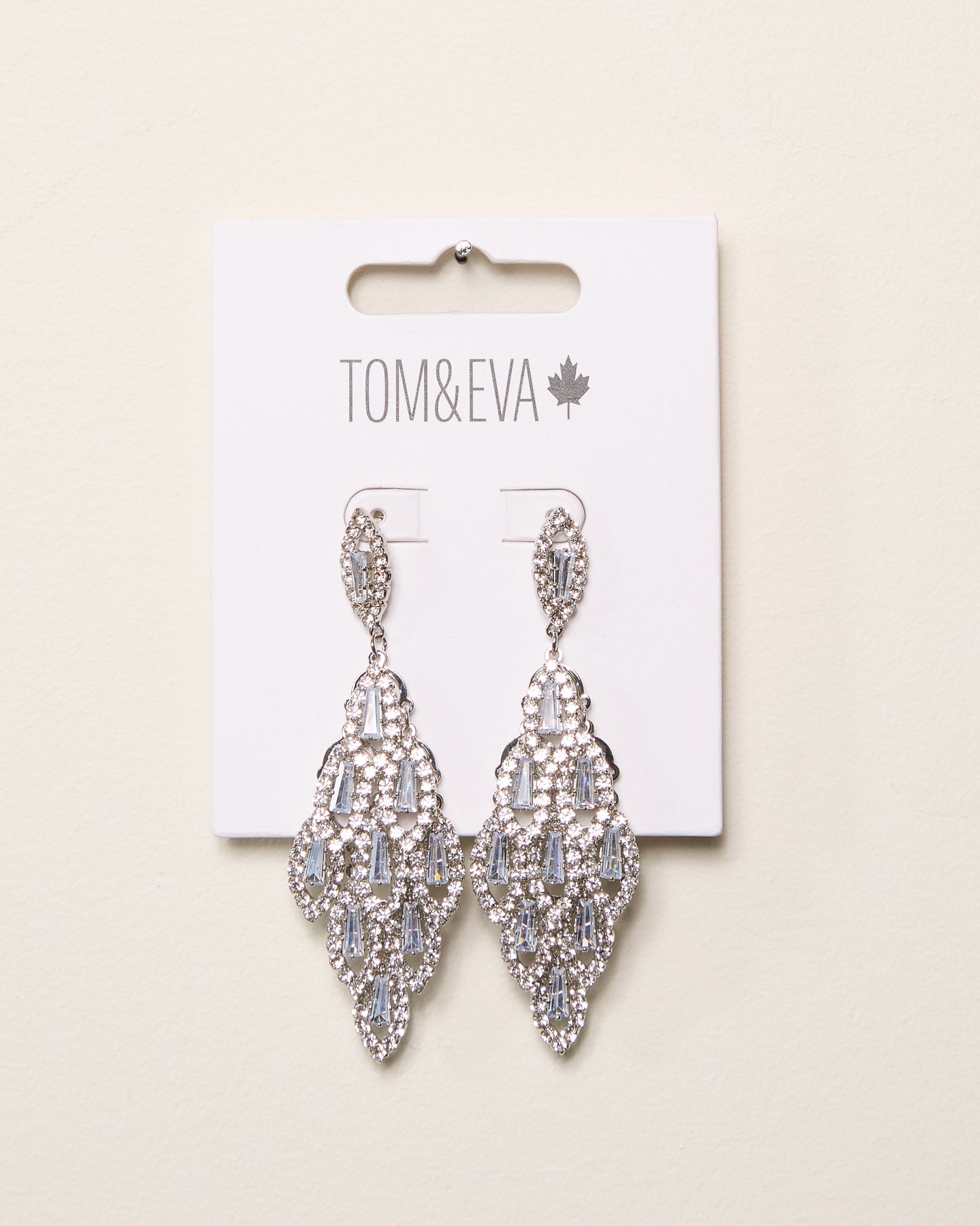 Silver Chandelier Rhinestone Dangle Earring