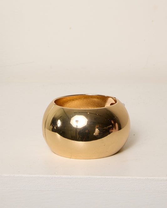 Gold Wide Bubble Bangle Bracelet