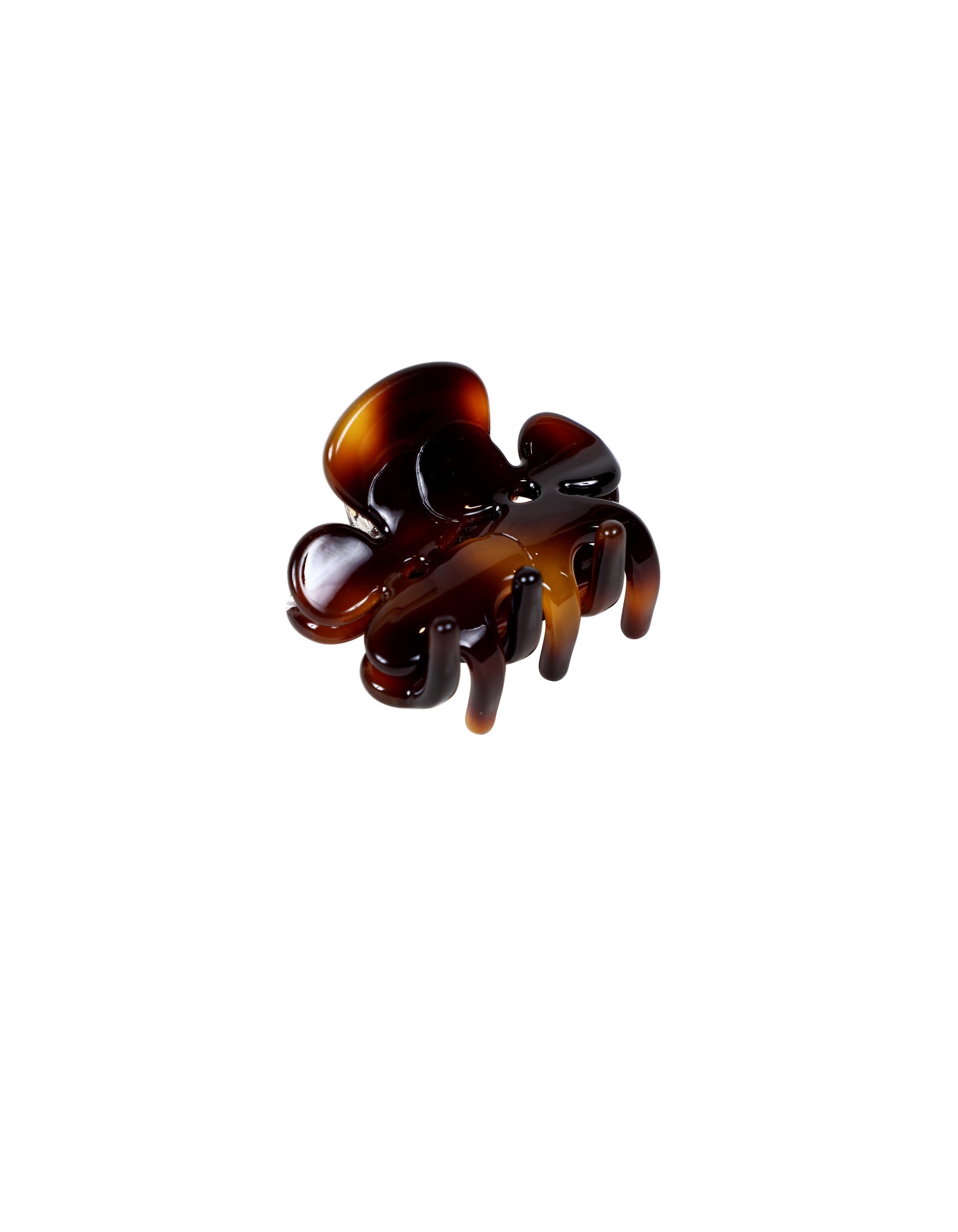 Tortoise Shell Flower Hair Clip 3-4cm Brown