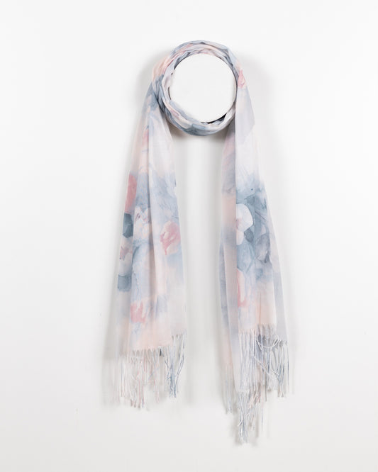 Dusty Pink Watercolor Floral Scarf