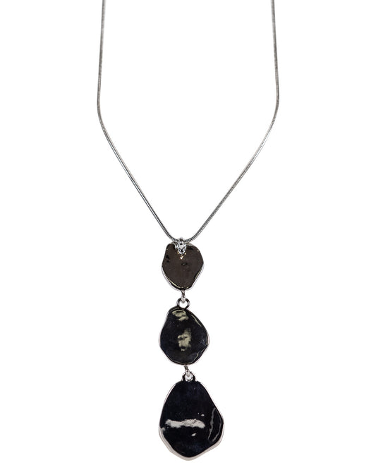 Silver Triple Pendant Necklace