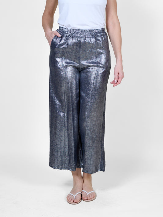 Midnight Pull-On Foil Pant with 2 Pockets