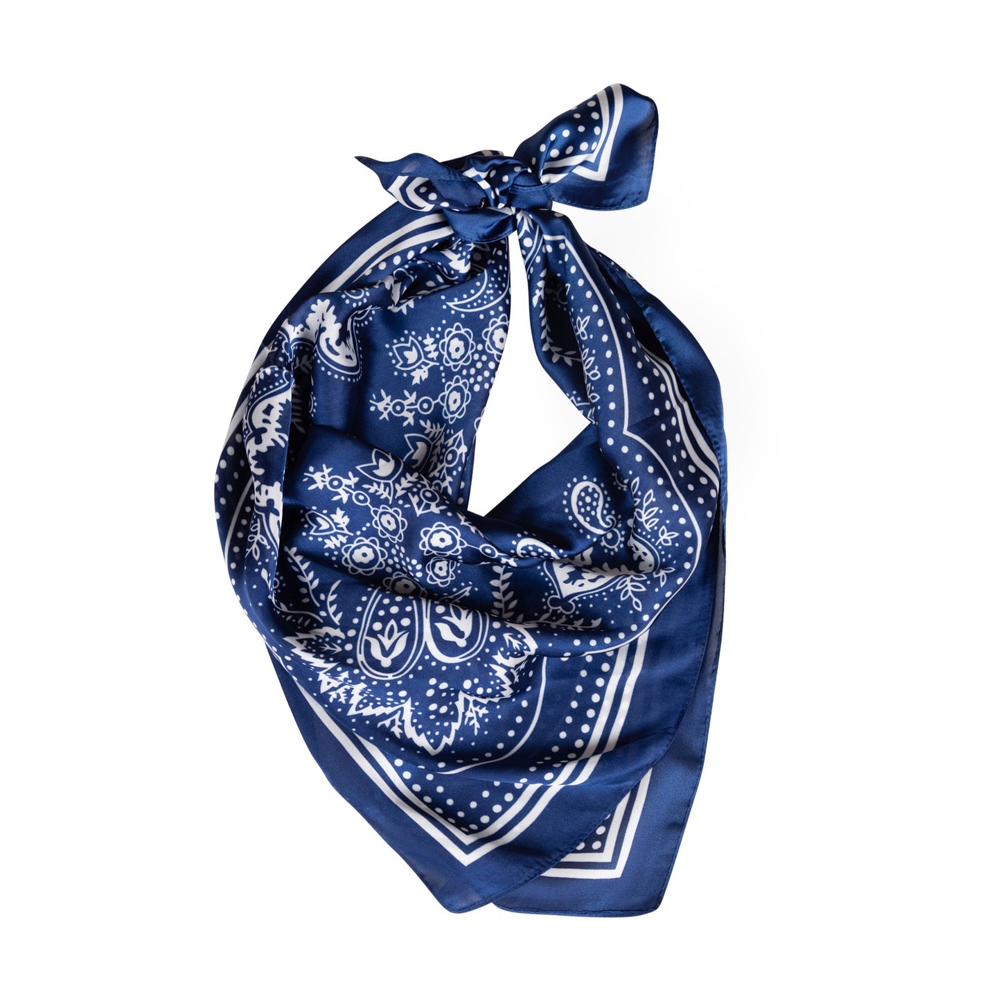 Navy Bandana Print Decorative Scarf