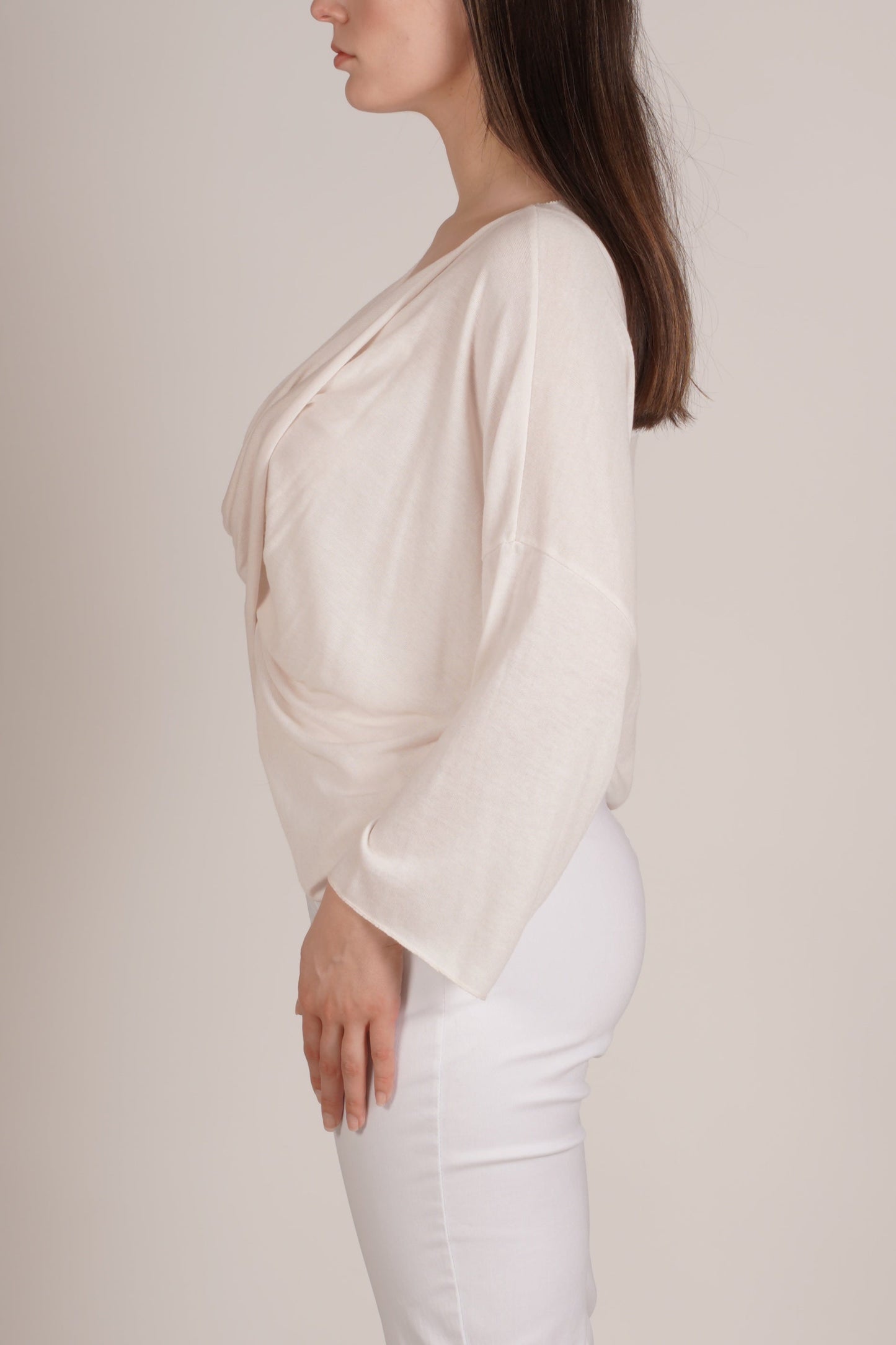 Carnation Drape Front 3/4 Sleeve Top