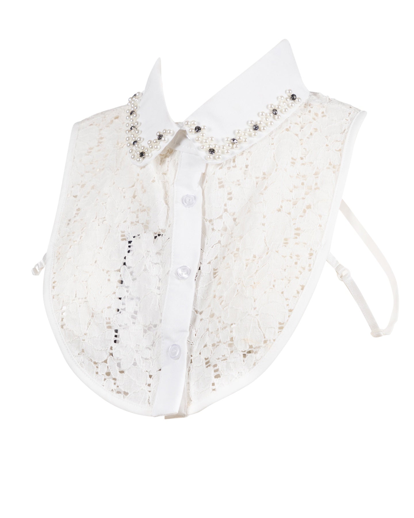 Lace Collar Dickie with Pearl Detailing