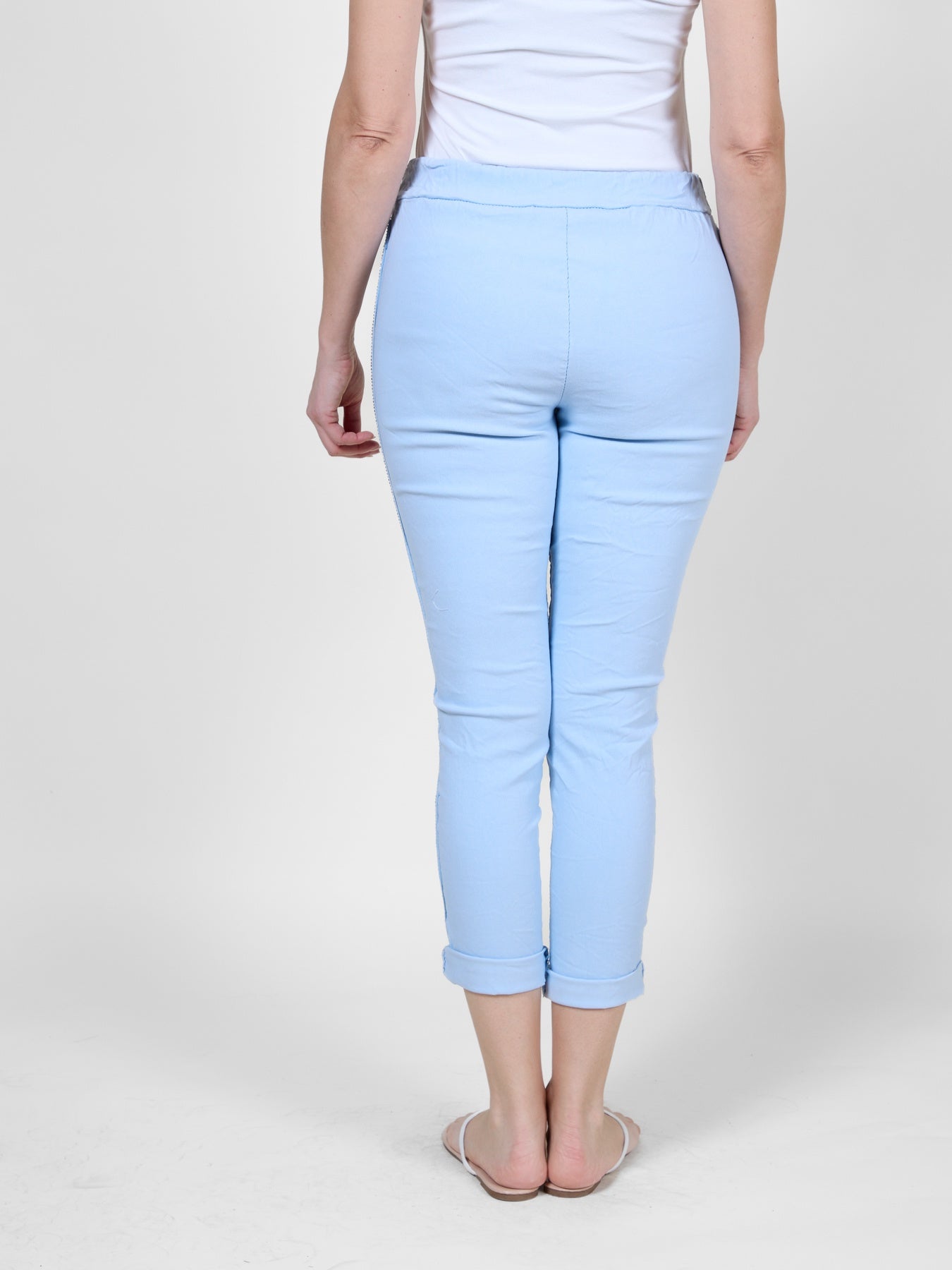 Sky Blue Joggers with Bead Detail