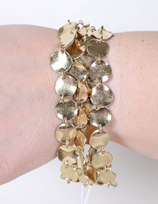 Textured Fish Scale Link Bracelet in Gold
