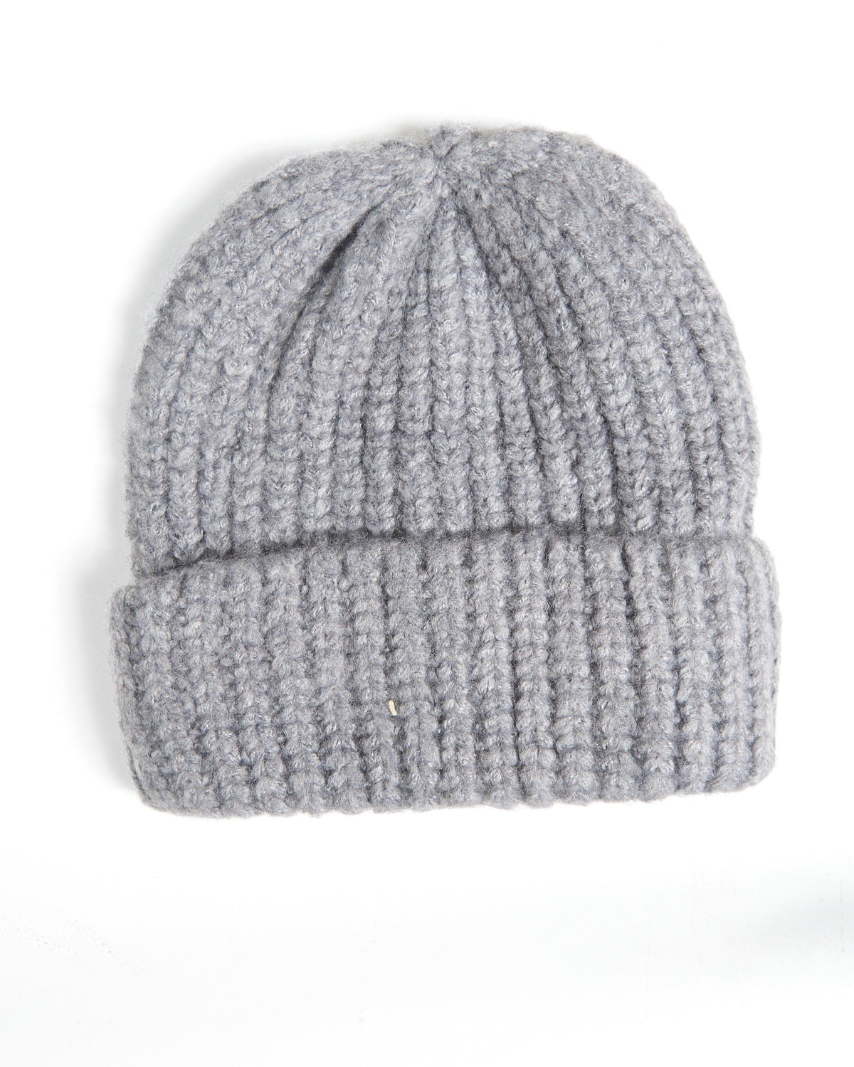 Grey Ribbed Knit Hat