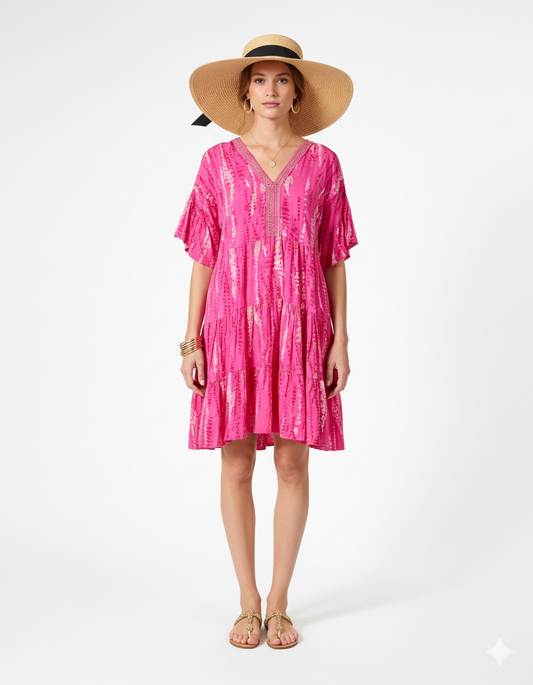Cherry Peasant Dress