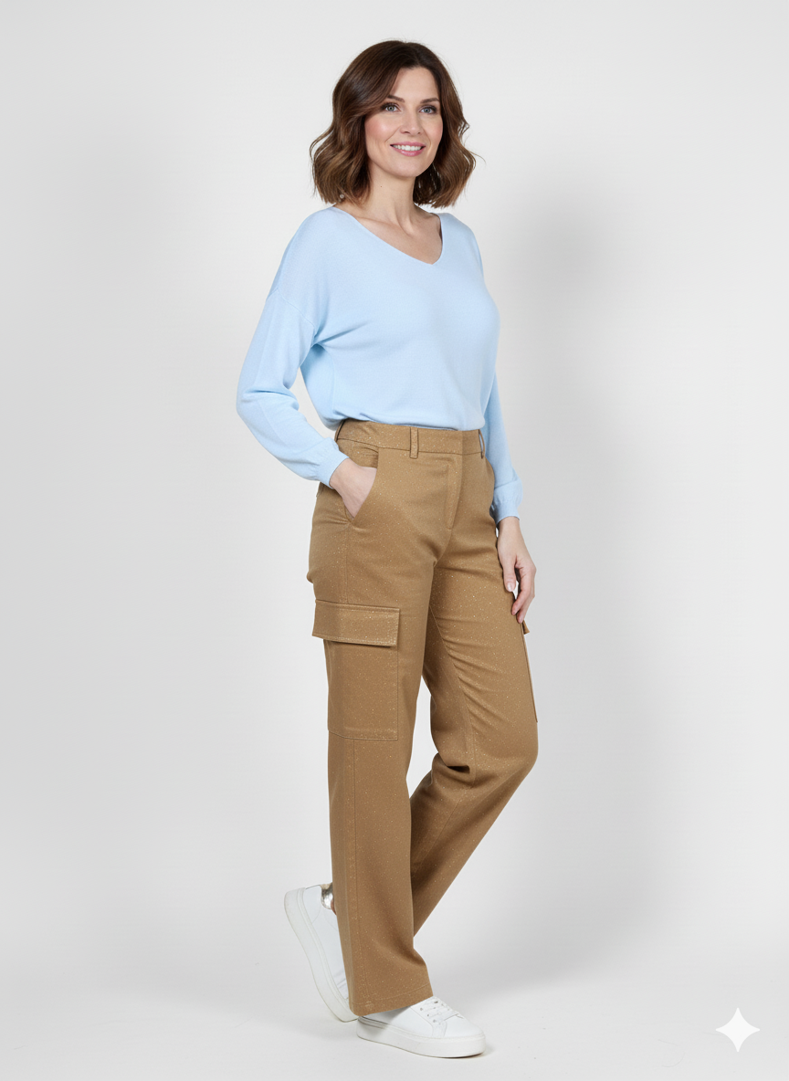 Airy Blue Long Sleeve Knit Long Sleeve Top
