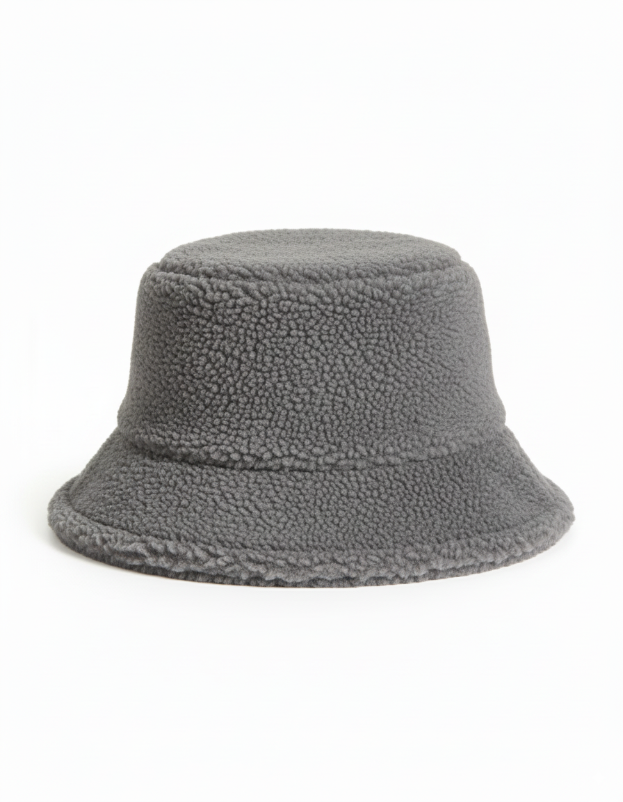 Grey Sherpa Bucket Hat