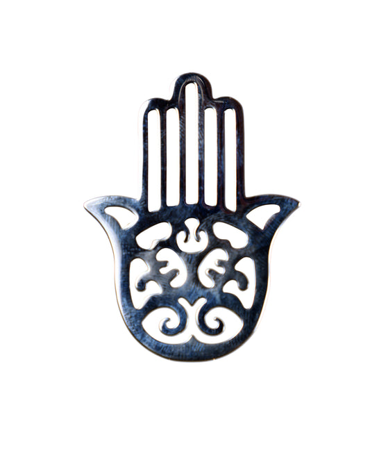 Filigree Hamsa Brooch in Silver
