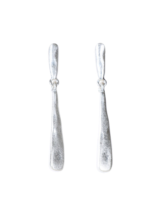 Textured Drop Earring in Silver