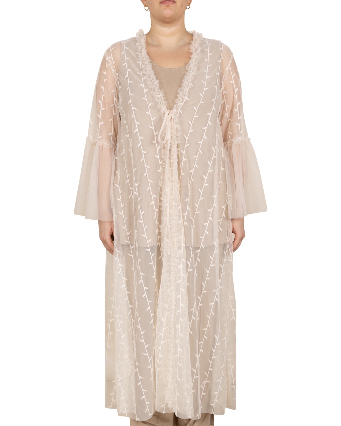 Embroidered Tulle Kimono