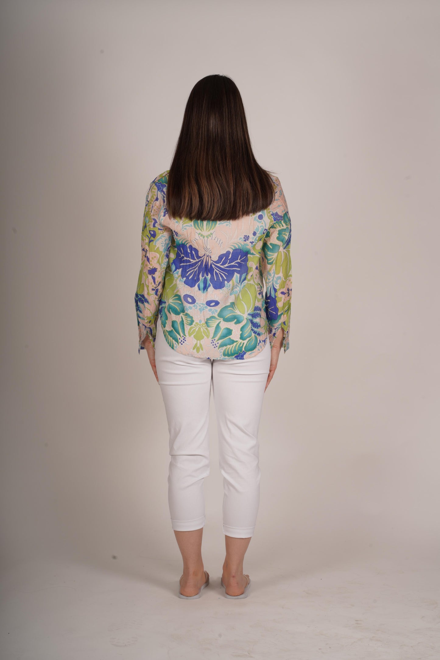 Chartreuse Collar Multi Color Paisley Blouse