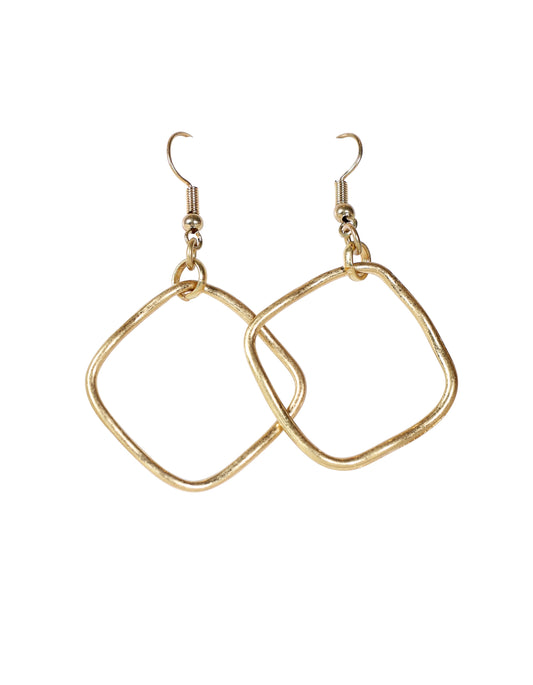 Open Square Earring in Gold