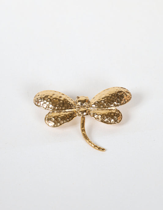 Sculpted Butterfly Brooch in Gold