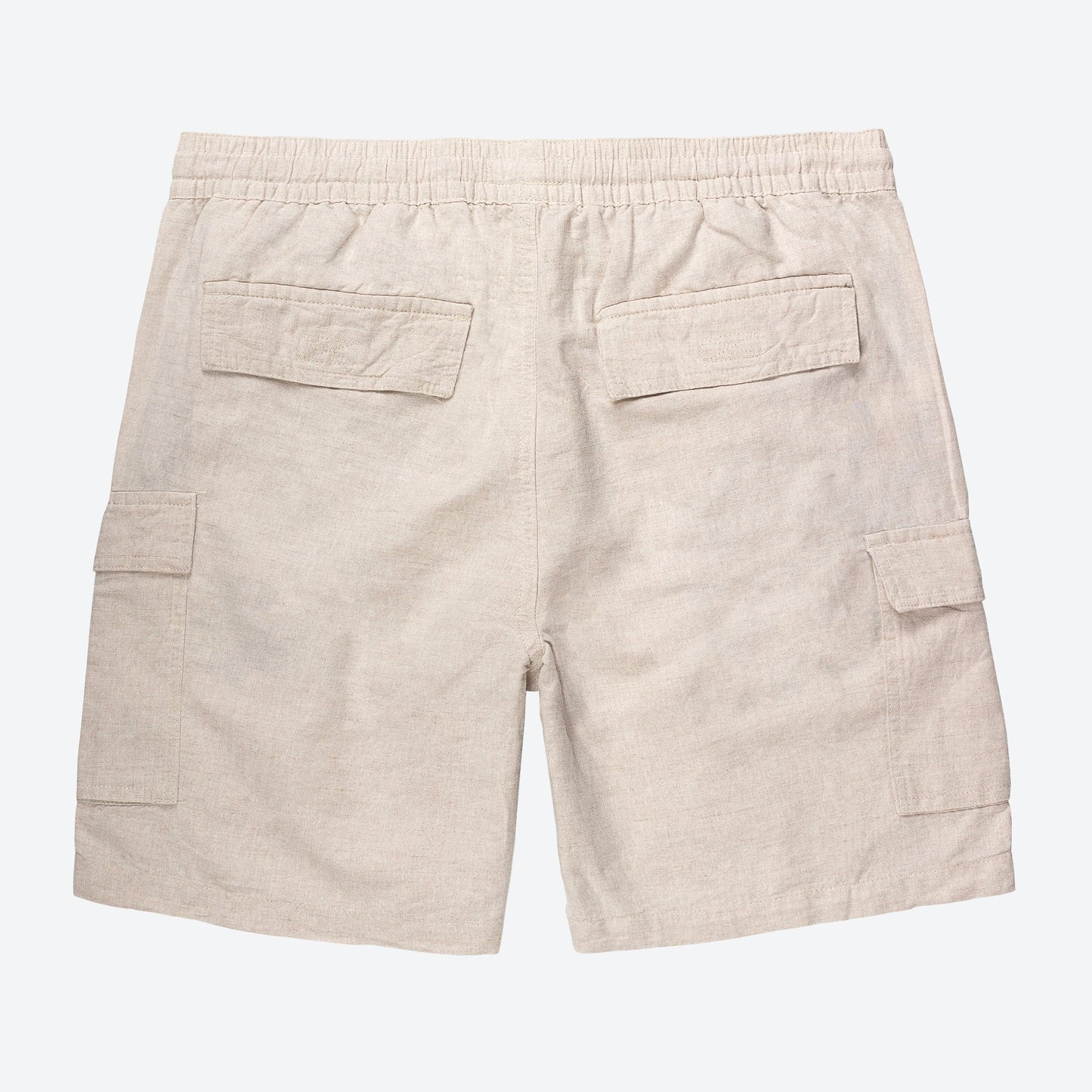 Men's Natural Linen Cotton Blend 8.5" Pull-On Cargo Shorts