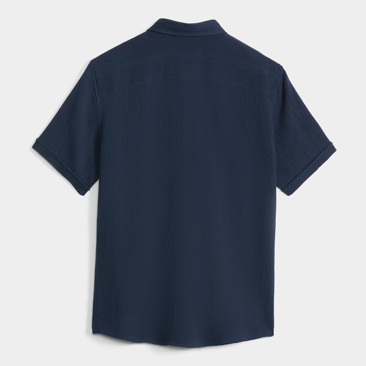 Men's Midnight Button-Up Texture Motif Shirt